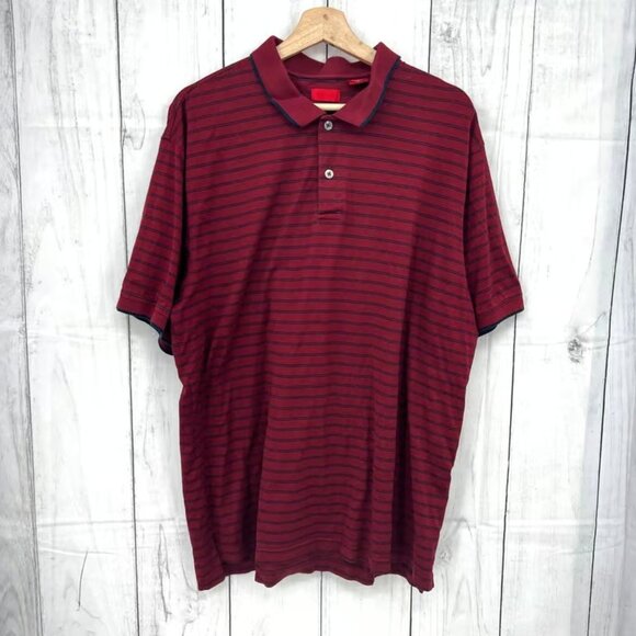 IZOD Other - Y2K Izod LARGE Red Striped Short Sleeve Polo Shirt